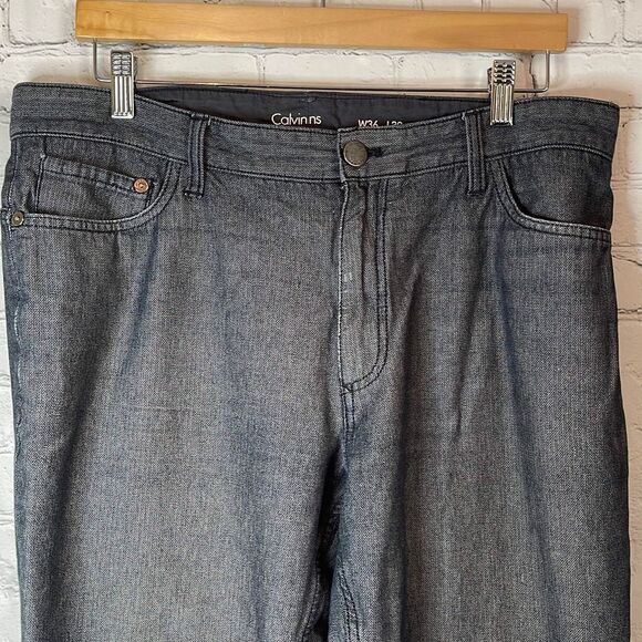 Calvin Klein Gray Men’s Slightly Distressed Jeans size 36 x 30 - Picture 2 of 9